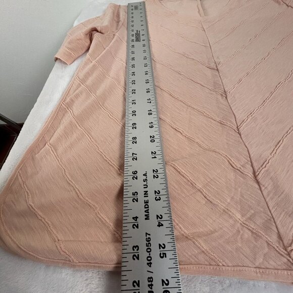 Chico's Womens Blush Peach V-Neck Mitered Texture Knit Top Size 3, XL New $59 - Picture 7 of 7